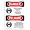 Signmission OSHA Danger, Glasses W/ Side Shields Bilingual, 7in X 5in Decal, 5" W, 7" H, Bilingual Spanish OS-DS-D-57-VS-1562 - alternate 1
